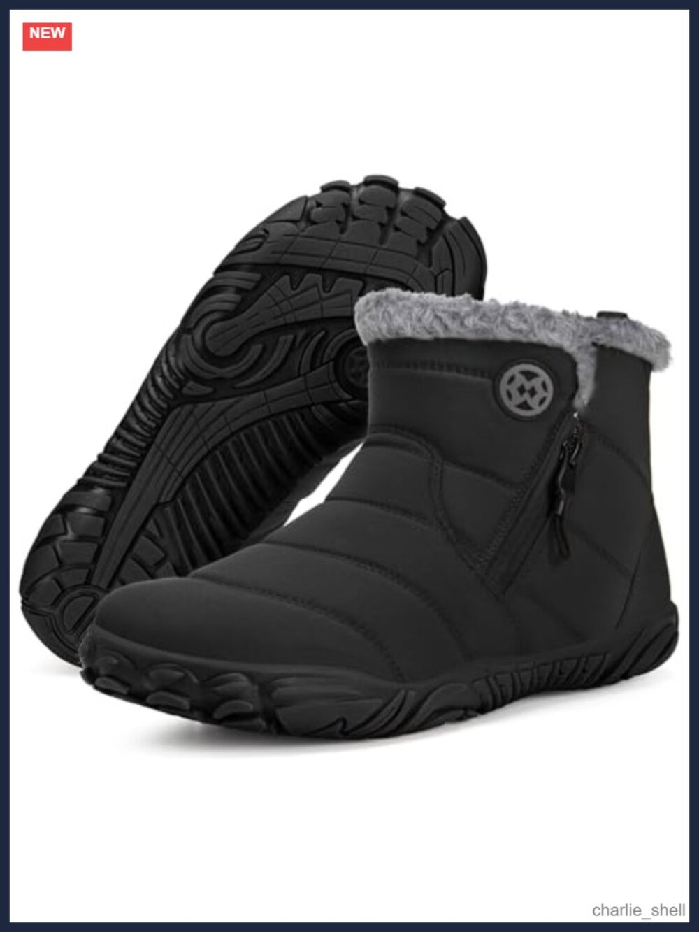 Womens Mens Barefoot Snow Boots Faux Fur Lined Wide Toe Winter
